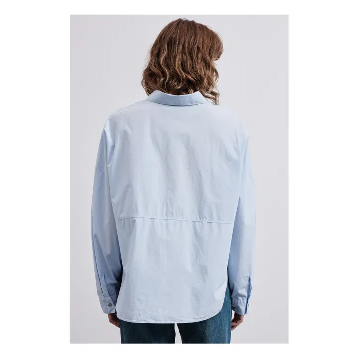 Chemise Popeline de Coton | Bleu ciel- Image produit n°3