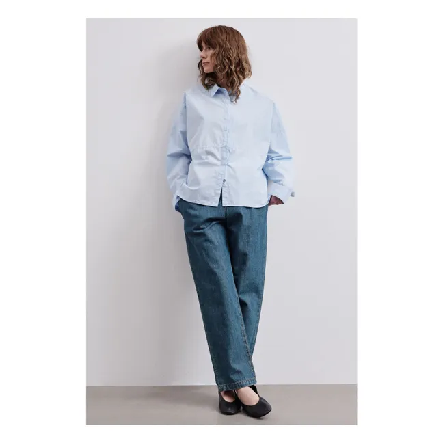 Cotton Poplin Shirt | Light blue