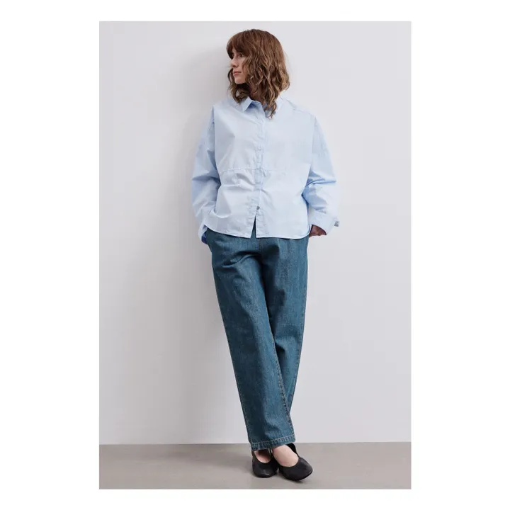 Chemise Popeline de Coton | Bleu ciel- Image produit n°1