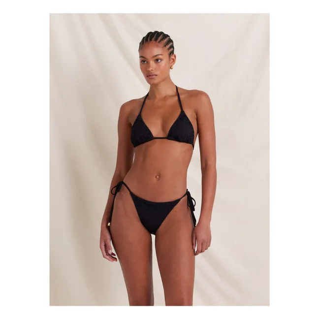 Bas de Maillot Memoir Brodé Fibres Recyclées | Noir