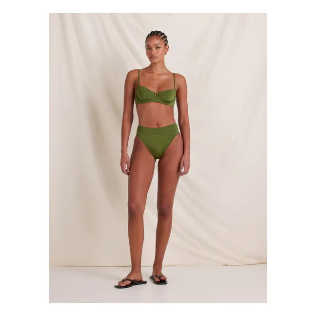 Olivine Jersey Top Recycled Fibers | Olive green