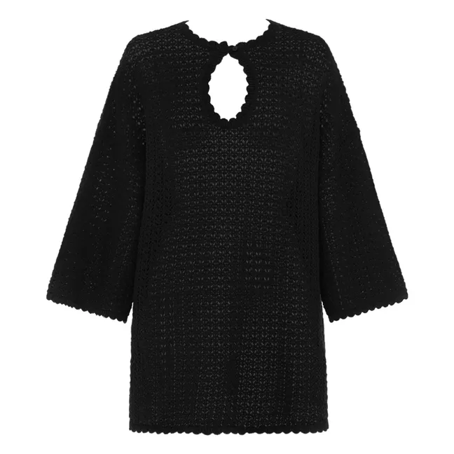 Robe Pointelle Coton Bio | Noir