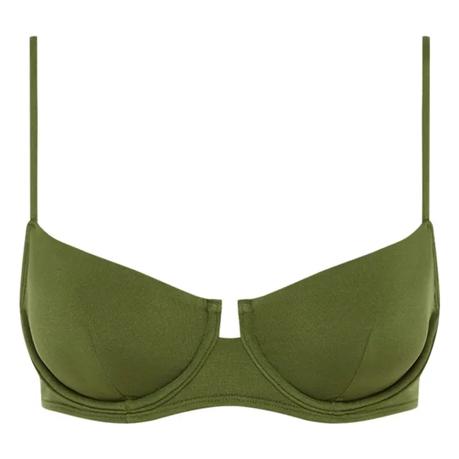 Olivine Jersey Top Recycled Fibers | Olive green
