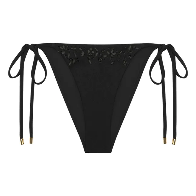 Pantalón corto de fibra reciclada bordado Memoir | Negro