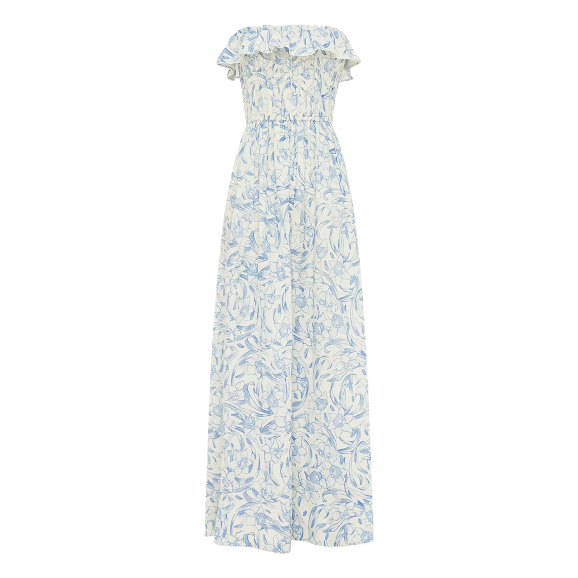 Peony Blue Daffodil Linen Dress