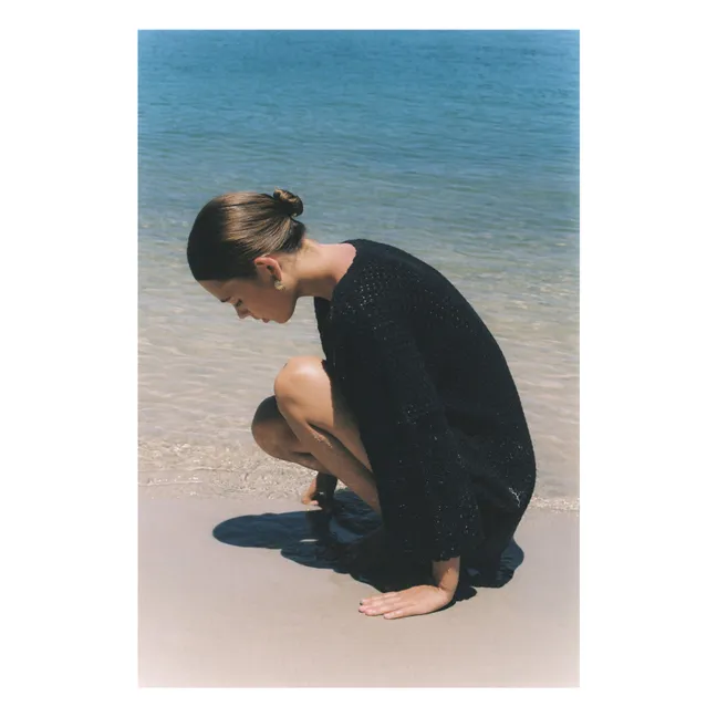 Robe Pointelle Coton Bio | Noir