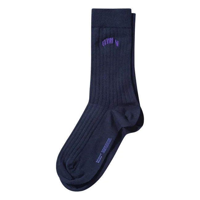 Edmmond Core Logo Socks | Navy blue