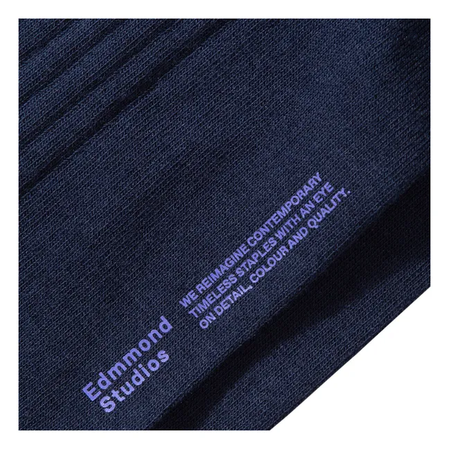Edmmond Core Logo Socks | Navy blue