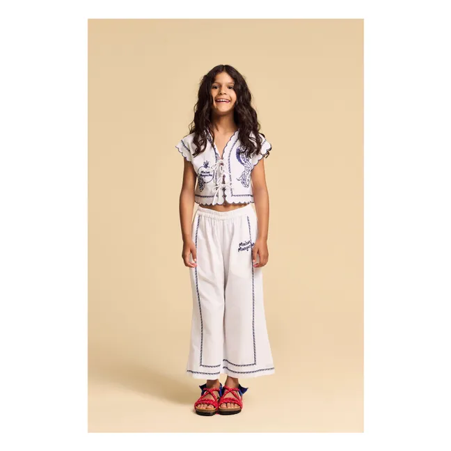 PommeGranate Embroidered Vest | White