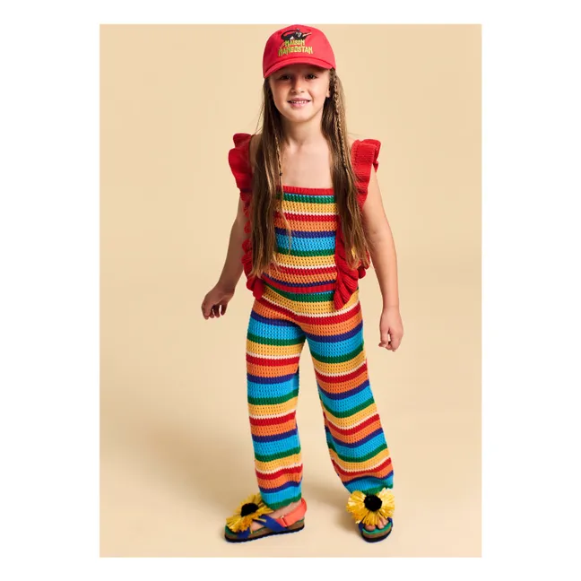 Stripe Knit Pants | Red