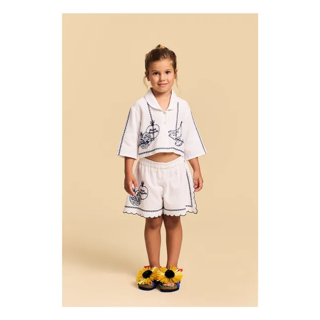 Camicia cropped ricamata AppleGranate | Bianco
