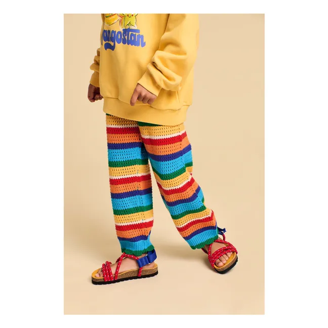 Stripe Knit Pants | Red