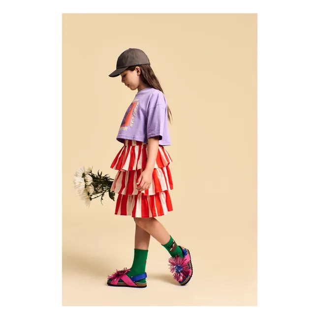 T-Shirt Cropped Sweet Elephant Coton Bio | 	Lilas