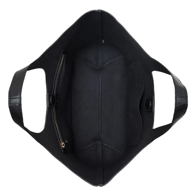 Cabas Lili Medium Genarbtes Leder | Schwarz