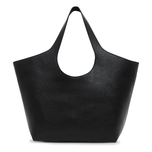 Cabas Lili Medium Genarbtes Leder | Schwarz