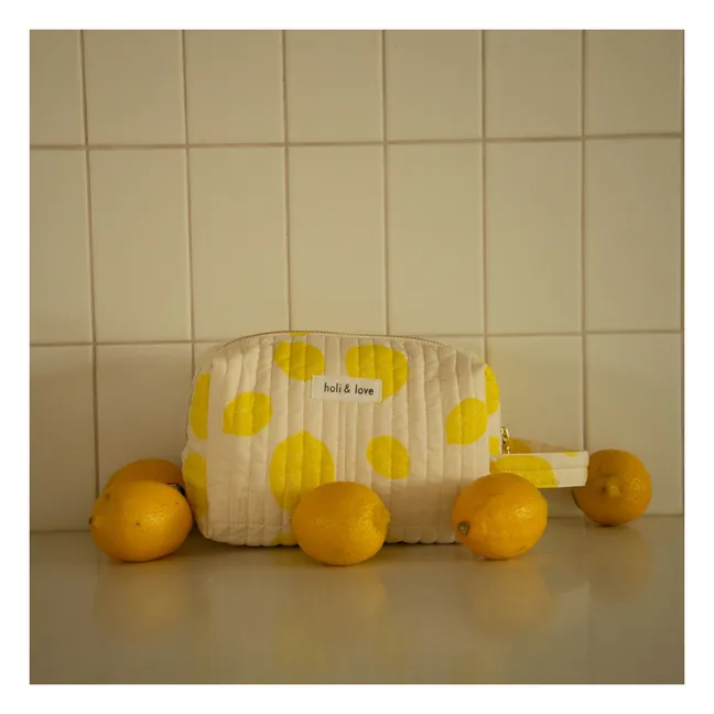 Borsa da toilette in cotone biologico al limone | Giallo
