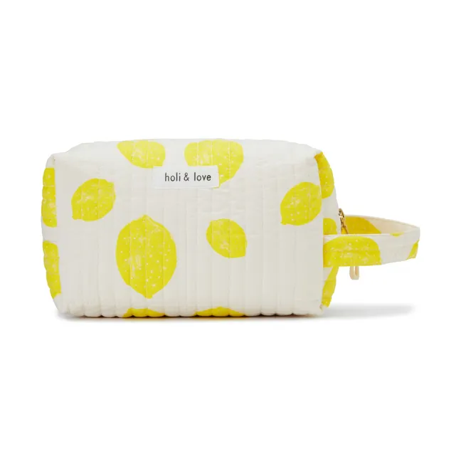 Organic Cotton Lemon Toiletry Bag | Yellow