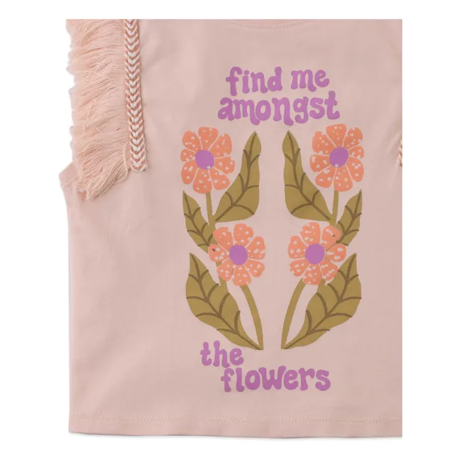 Top Alice con frange | Rosa antico