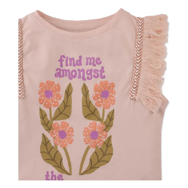 Top Alice con frange | Rosa antico