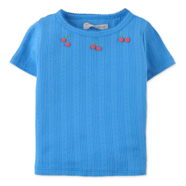 T-shirt Jacinth Cerises | Bleu azur