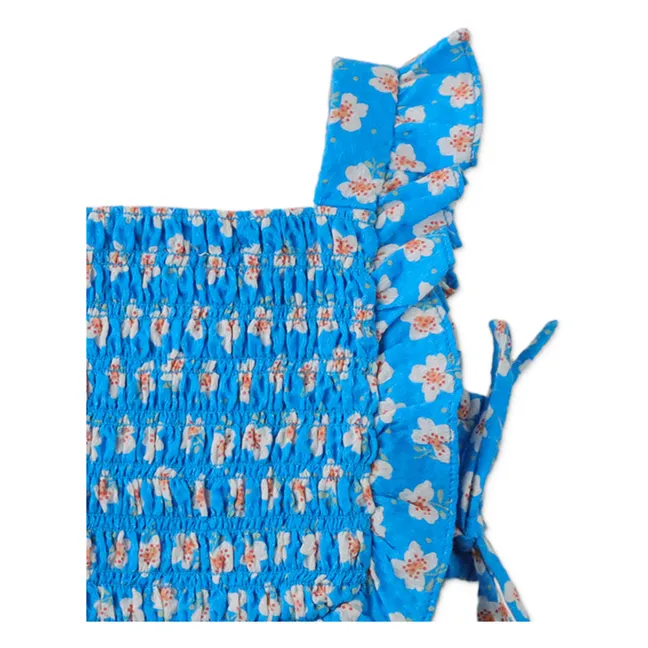 Top Nadine Fleurs | Bleu azur