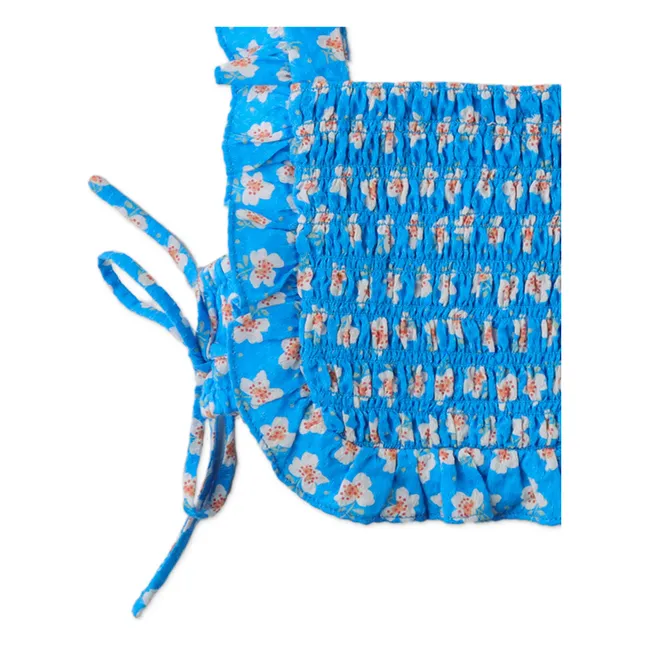 Top Nadine Fleurs | Bleu azur