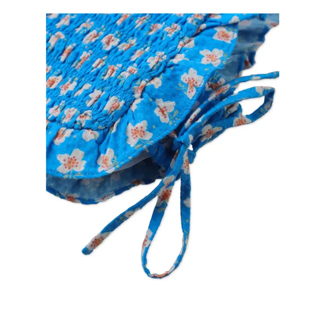 Top Nadine Fleurs | Bleu azur