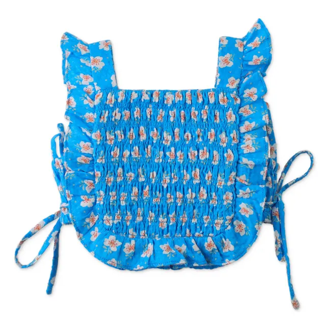 Top Nadine Fleurs | Bleu azur