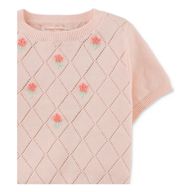 Pull manches courtes Olena | Rose pâle