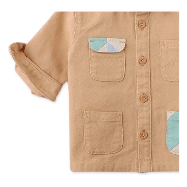 Luca - Mini camicia patchwork | Beige