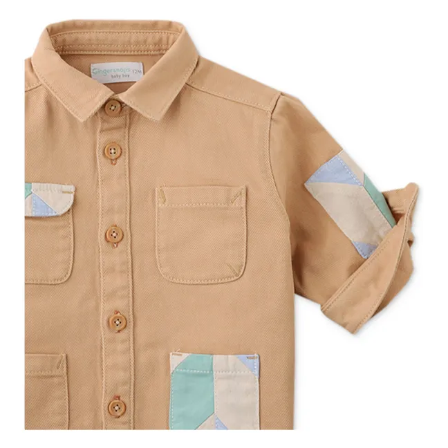 Mini sobrecamisa Luca Patchwork | Beige