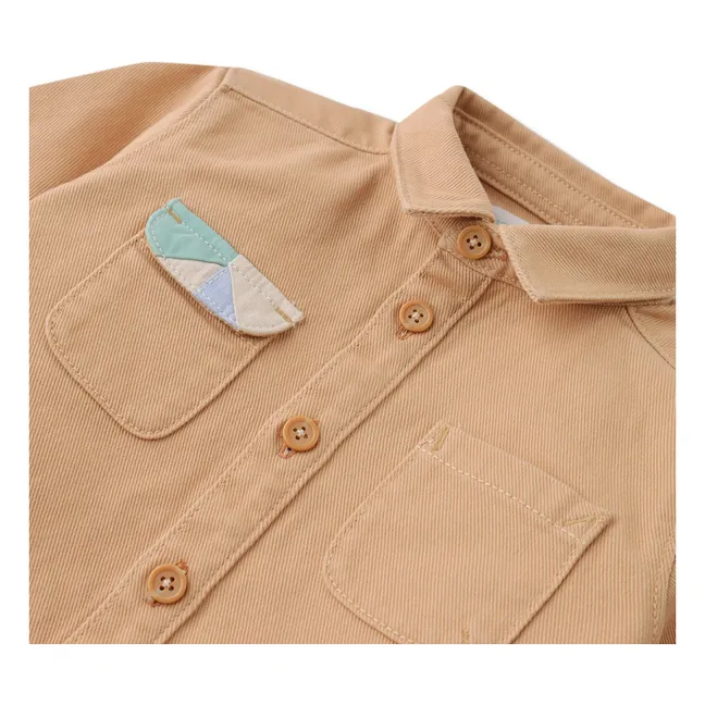 Luca - Mini camicia patchwork | Beige