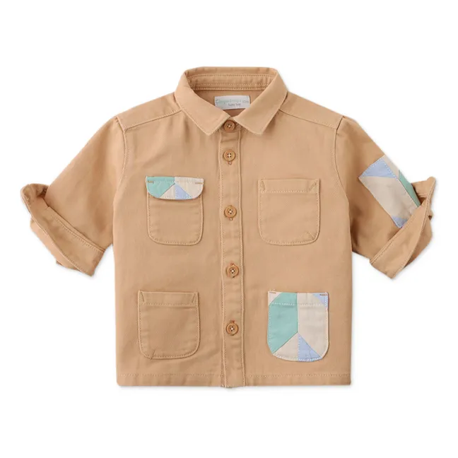 Luca - Mini camicia patchwork | Beige