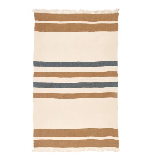Dakota Stripe beach towel | Ecru