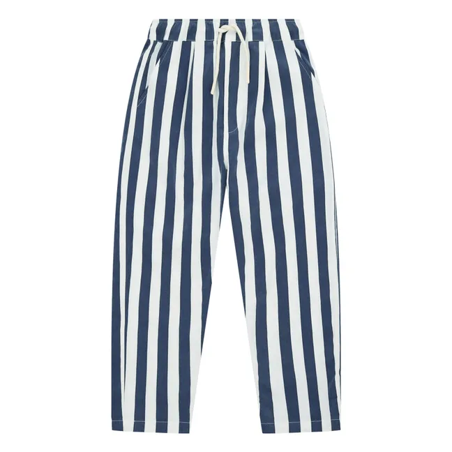 Pantalon Rayé Twill | Navy blue