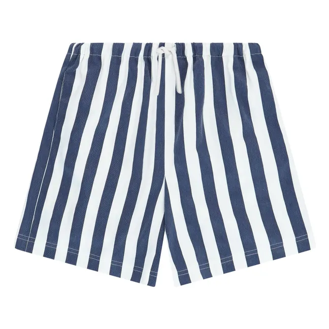 Short Rayé Twill | Bleu marine