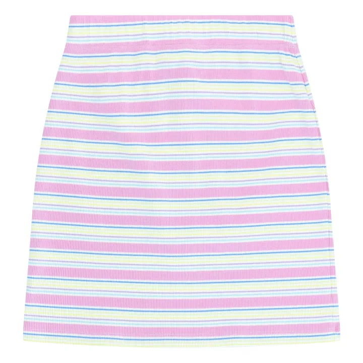 Ribbed striped skirt | Pink- Product image n°0