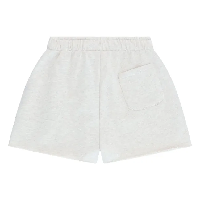 Pantaloncini con logo in cotone organico | Ecru