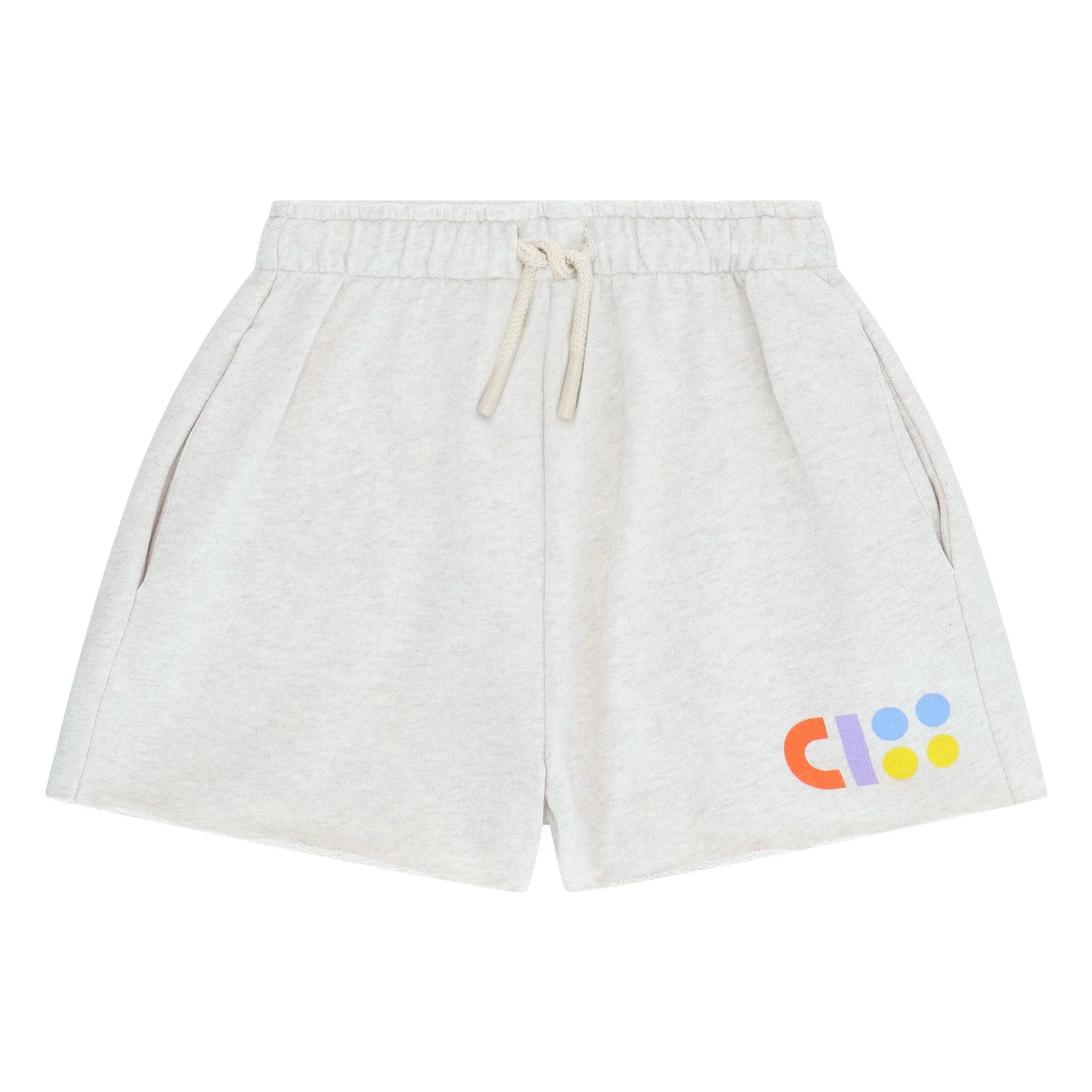 Cos I Said So Girls Ecru Organic Cotton Logo Shorts