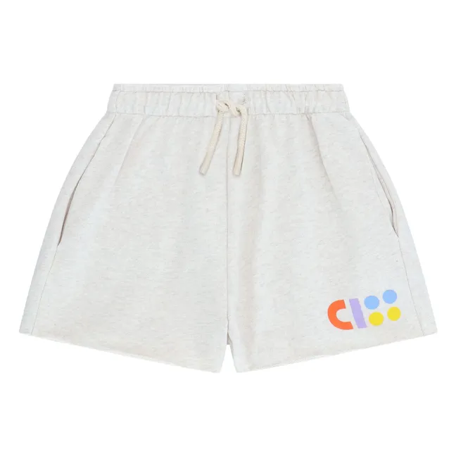 Pantaloncini con logo in cotone organico | Ecru