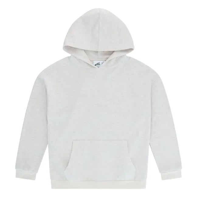 Felpa con cappuccio in cotone organico con logo | Ecru