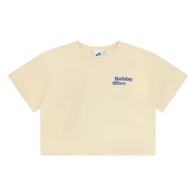 T-shirt Crop Top Holiday Coton Bio | Jaune