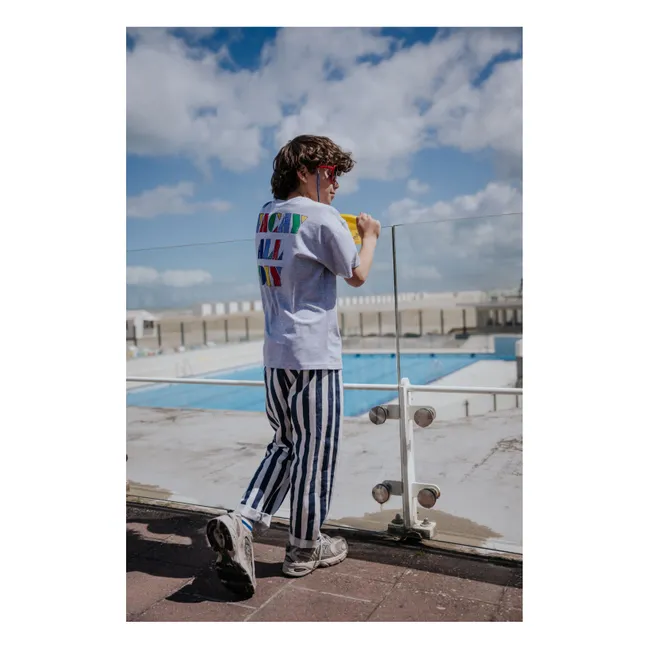 Pantalon Rayé Twill | Navy blue