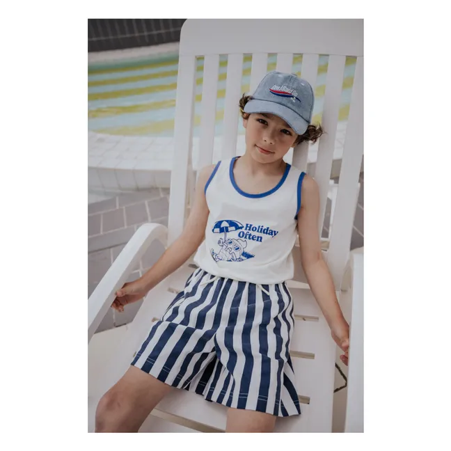 Short Rayé Twill | Bleu marine