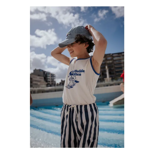 Short Rayé Twill | Bleu marine
