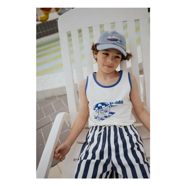 Short Rayé Twill | Bleu marine