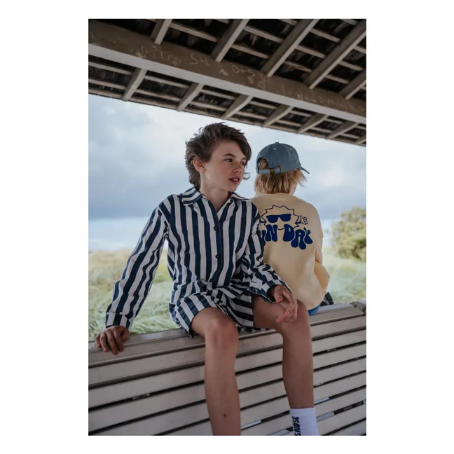 Short Rayé Twill | Bleu marine