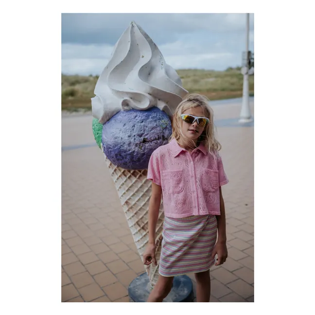 Ribbed Stripe Skirt | Mauve