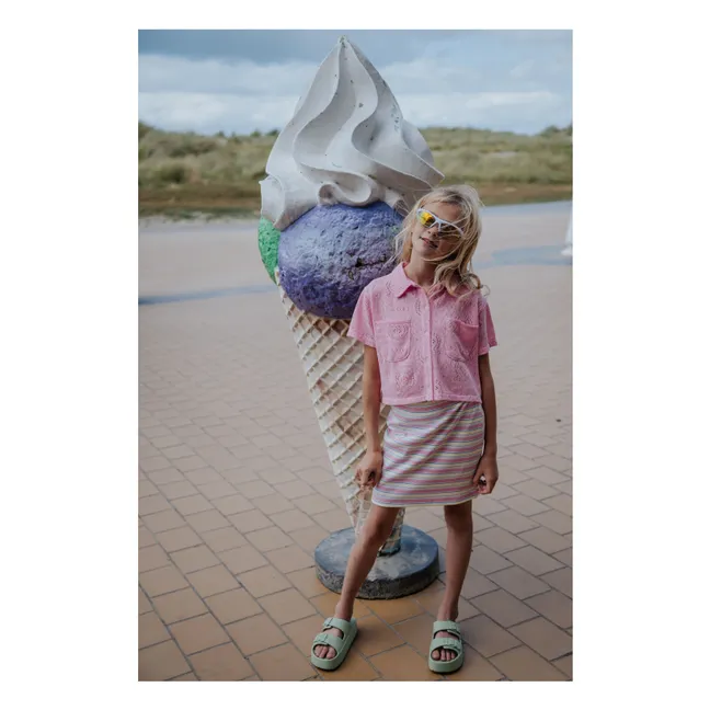 Jupe Rayée Côtelée | Rosa