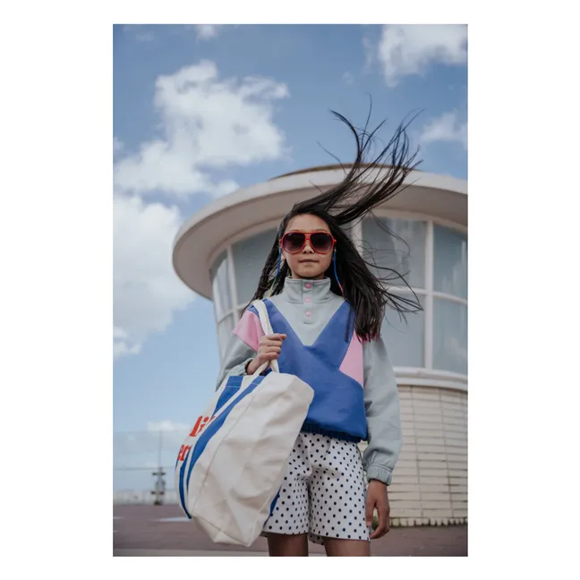 Colour Block Organic Cotton Sweater | Blue